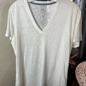 Under Armour Men's White V-Neck Shirt